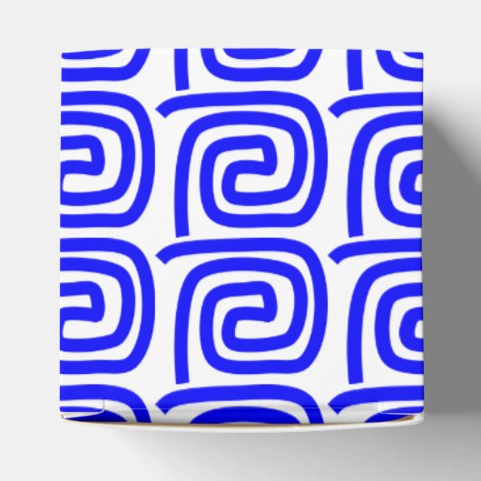 ギリシャ伝統的語の青い白い蛇行パーソナライズされた フェイバーボックス (上部)