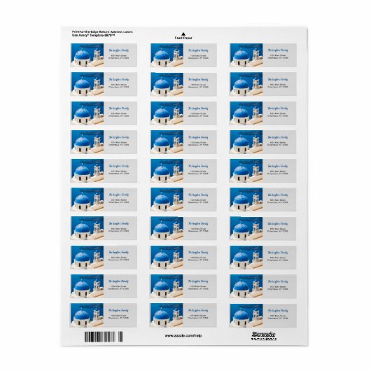 ギリシャ写真パーソナライズされた差出人住所 ラベル (フルシート)