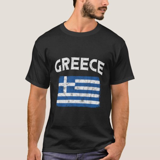 ギリシャ動揺して国旗 Tシャツ (正面)