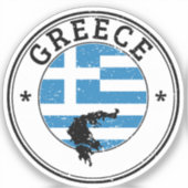 ギリシャ印鑑シール丸フラグのノートBook... シール (正面)