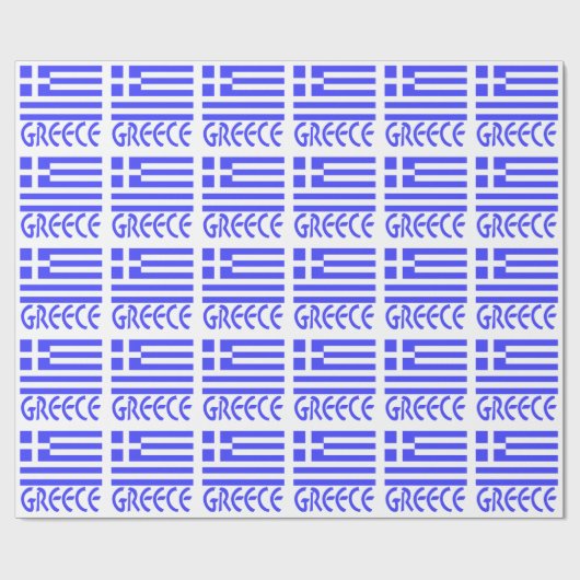 ギリシャ及びギリシャ国旗 ラッピングペーパー (フラット)