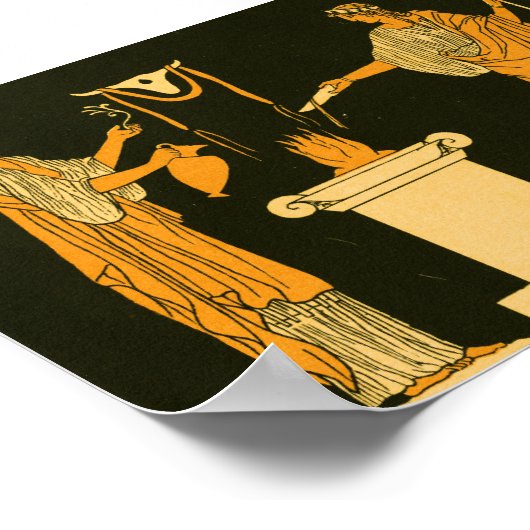 ギリシャ古代ヴィンテージ神のモチーフ ポスター (角)