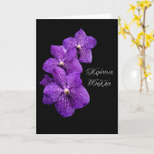 ギリシャ名の日の紫の蘭 カード (黄色い花)