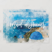 ギリシャ名誉の提案カードの私の女中です サンキューカード (正面/裏面)