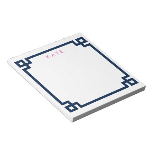 ギリシャ名門私立校風の語のメモ帳パターン付きデスク鍵 ノートパッド (アングル)