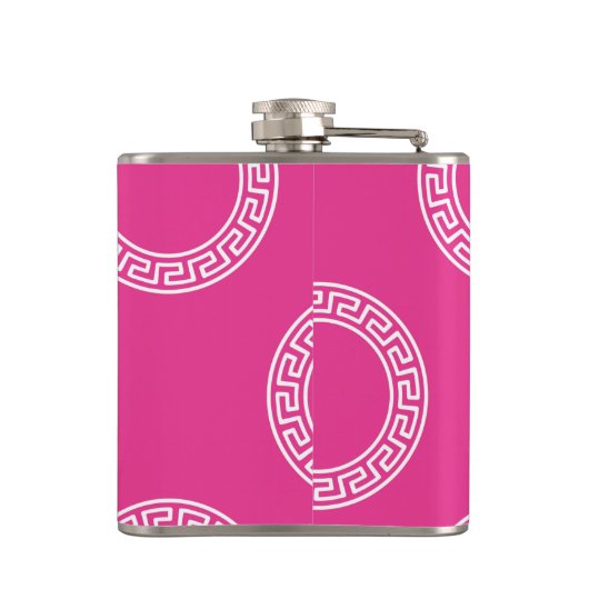 ギリシャ名門私立校風の鍵サークルソロリティイニシャルピンク フラスク (裏面)