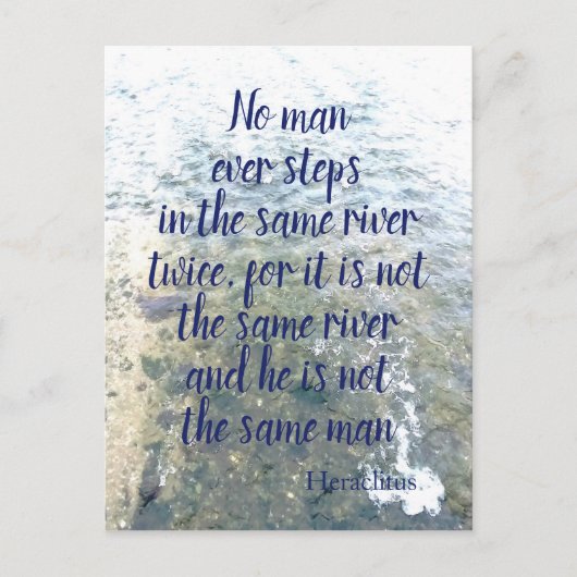 ギリシャ哲学ヘラクリトス川引用文 ポストカード (正面)