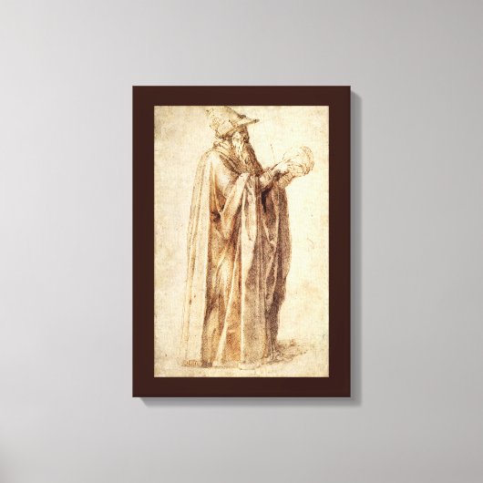 ギリシャ哲学者と人間のスカルby Michelangelo キャンバスプリント (正面)