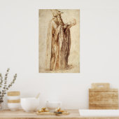 ギリシャ哲学者と人間のスカルby Michelangelo ポスター (キッチン)