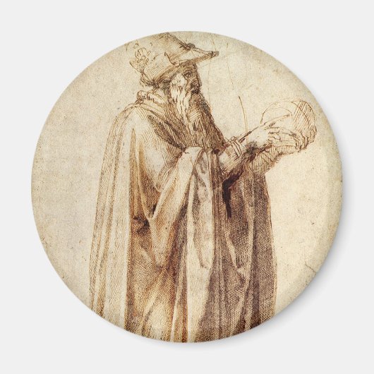 ギリシャ哲学者と人間のスカルby Michelangelo マグネット (正面)