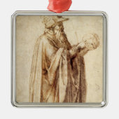 ギリシャ哲学者と人間のスカルby Michelangelo メタルオーナメント (正面)