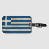ギリシャ国グランジ旗 ラゲッジタグ (正面横)