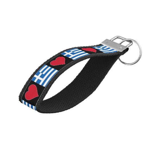 ギリシャ国旗おもしろい愛国的ギリシャプライド旅行 リストバンドキーホルダー (アングル上)