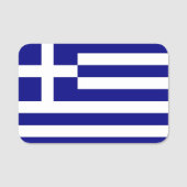 ギリシャ国旗が付いた愛国的な名前タグ 名札 (正面)