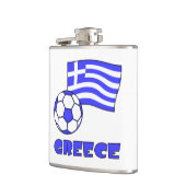 ギリシャ国旗とギリシャ国旗のサッカーボール フラスク (左)