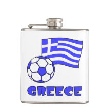 ギリシャ国旗とギリシャ国旗のサッカーボール
