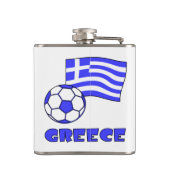 ギリシャ国旗とギリシャ国旗のサッカーボール フラスク (裏面)