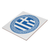 ギリシャ国旗とギリシャ鍵模様セラミックタイル タイル (側面)