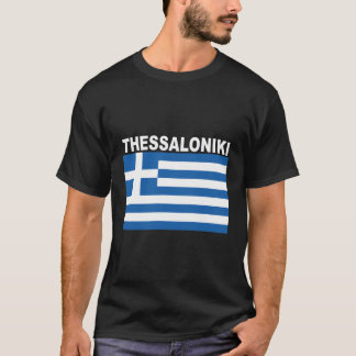 ギリシャ国旗とテッサロニキ Tシャツ