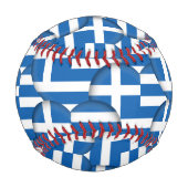 ギリシャ国旗とハート – 野球ギリシャ/スポーツ 野球ボール (正面)