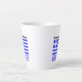 ギリシャ国旗と個人名入り カフェラテマグ (正面)
