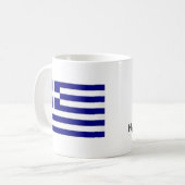 ギリシャ国旗と国歌名 コーヒーマグカップ (正面左)
