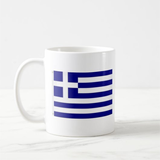 ギリシャ国旗と国歌名 コーヒーマグカップ (左)