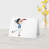 ギリシャ国旗のあるエブゾーン踊り カード (黄色い花)