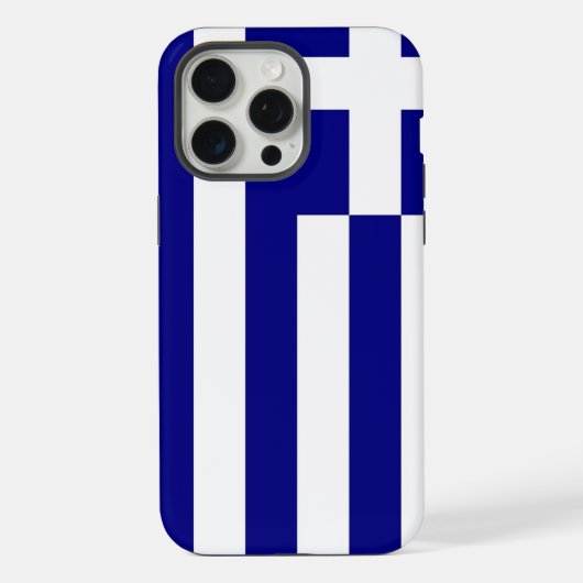 ギリシャ国旗のアップルiPhone 15 Pro Maxケース iPhoneケース (裏面)