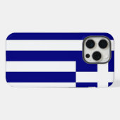 ギリシャ国旗のアップルiPhone 15 Pro Maxケース iPhoneケース (裏面横)