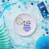 ギリシャ国旗のエンジェルのブロンドパーソナライズされた語 ペーパープレート (パーティー)