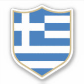 ギリシャ国旗のエンブレム愛国旅行 シール (正面)