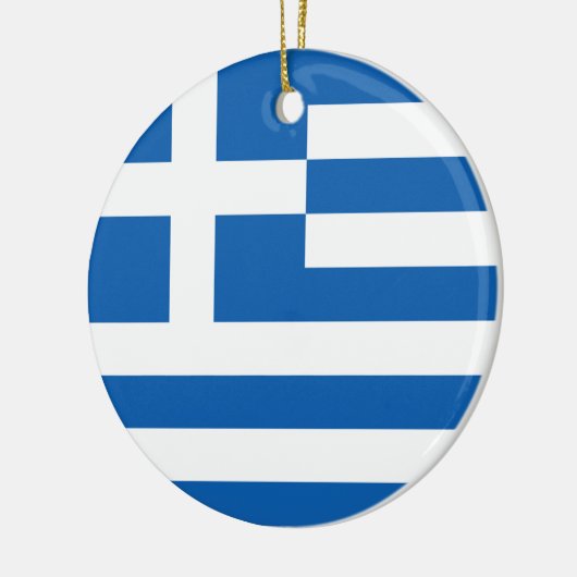 ギリシャ国旗のオーナメント セラミックオーナメント (左)
