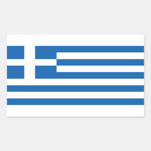 ギリシャ国旗のカスタム 長方形シール