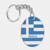 ギリシャ国旗のキーチェーン キーホルダー (正面左)