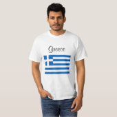 ギリシャ国旗のギリシャ名前をカスタムする Tシャツ (正面フル)