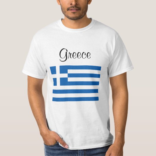 ギリシャ国旗のギリシャ名前をカスタムする Tシャツ (正面)