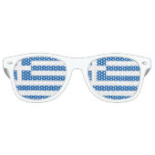 ギリシャ国旗のギリシャ愛国心 レトロサングラス (正面)