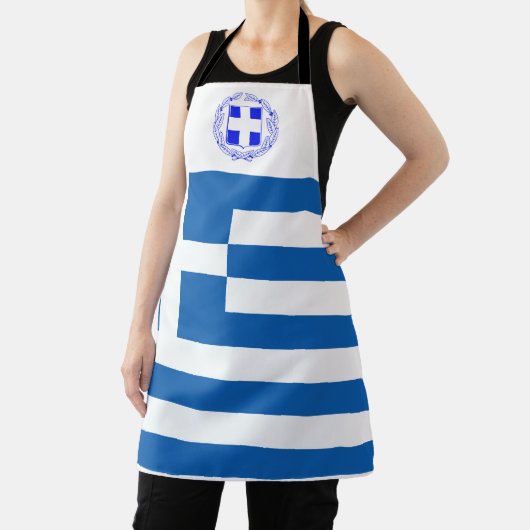 ギリシャ国旗のコートの武器 エプロン (インサイチュ)