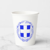 ギリシャ国旗のコートを着た紙カップ 紙コップ (裏面)