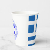 ギリシャ国旗のコートを着た紙カップ 紙コップ (右)