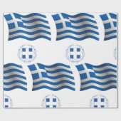 ギリシャ国旗のコート・オブ・アームズ ラッピングペーパー (フラット)