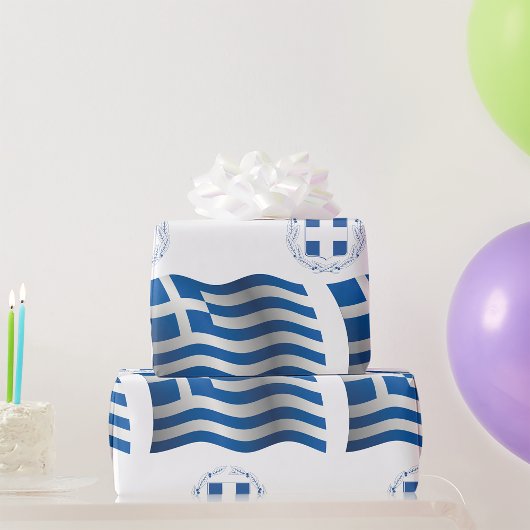 ギリシャ国旗のコート・オブ・アームズ ラッピングペーパー