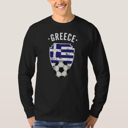 ギリシャ国旗のサッカーギリシャプライドRoo Tシャツ (正面)