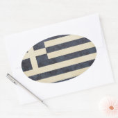 ギリシャ国旗のシール 楕円形シール (封筒)