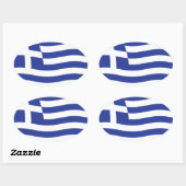 ギリシャ国旗のシール 楕円形シール (シート)