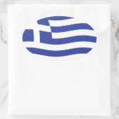 ギリシャ国旗のシール 楕円形シール (バッグ)