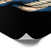 ギリシャ国旗のスカルオンブラック ポスター (角)