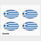 ギリシャ国旗のステッカー 楕円形シール (シート)