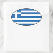 ギリシャ国旗のステッカー 楕円形シール (バッグ)